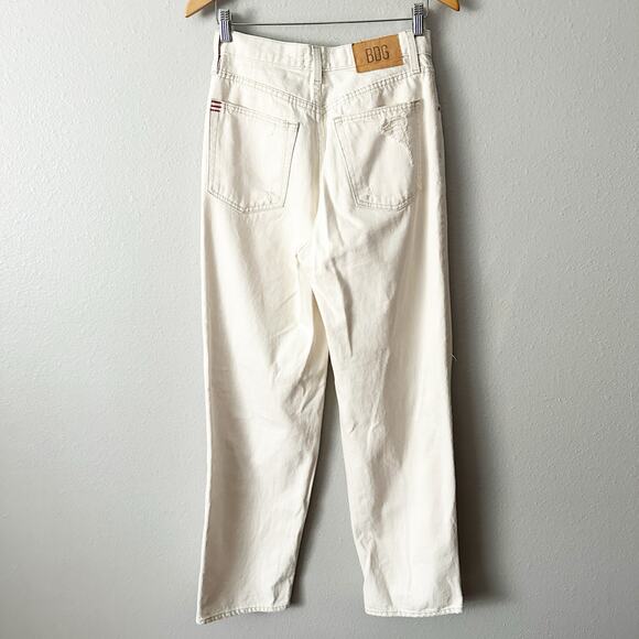 BDG High Rise Baggy Distressed Cream Color Jeans‎ women’s size 28 urban - Picture 8 of 14